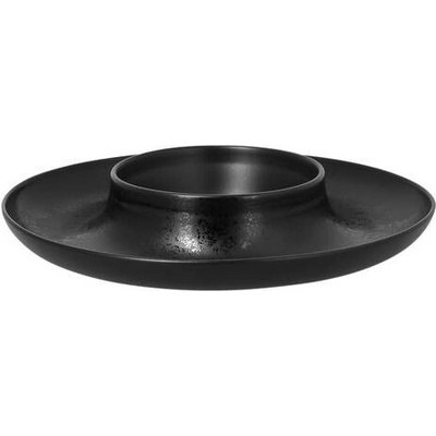 RAK Porcelain Ashore talíř se středovou miskou 29,5 cm, černý