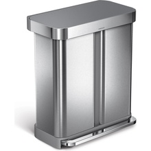 Simplehuman Pedálový odpadkový koš na tříděný odpad – 58 l (34/24) kartáčovaná ocel FPP