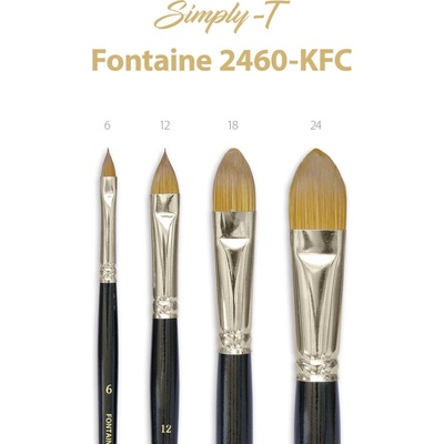 Štetec Simply-T Fontaine 2460-KFC - mačacie jazýček, krátka rukoväť Veľkosť štetca: 12