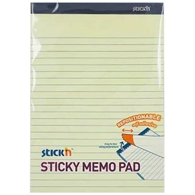 Stick`n Stick'n Пад, самозалепващ се, 254 x 178 mm, на редове, жълти листове, 50 листа (21851)