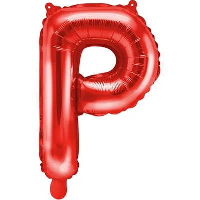 PartyDeco Балон от фолио Mini - Буква P 35см червен