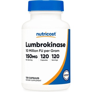 Nutricost Лумброкиназа - Сърдечно-съдово здраве и добро кръвообращение, 150 mg, 120 капсули (57321 (682101) NC)