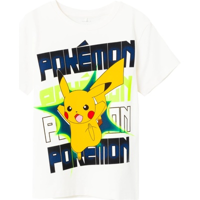 NAME IT Тениска 'maci pokemon' бяло, размер 104