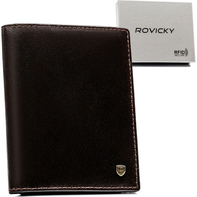 Rovicky Pánska kožená peňaženka s RFID tmavohnedá N03-RVT