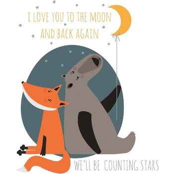 DIMEX ART s. r. o Флизелинов фототапет лисица с мечка 375 x 250 см