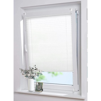 Grandekor Плисирана слънцезащитна полупрозрачна щора 130 х 40 см. , без необходимост от пробиване, бяла BZ40A130 Grandekor® 14177