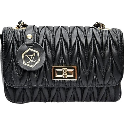 Luisa Vannini dámská kožená crossbody kabelka LV 2214 Nero