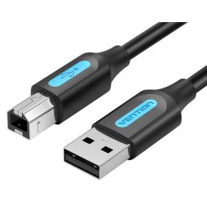 Vention USB-A 2.0/M - USB-B/M, (PVC, черен, кабел за принтер, кабел за принтер), 2 м, кабел (COQBH)