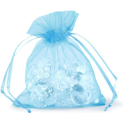 Dárkový pytlík 9x11 cm organza - modrá dětská (10 ks)