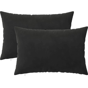 vidaXL Калъфка за възглавница 2 pcs HEERLEN Черно 50 x 80 cm Кадифе (911911)