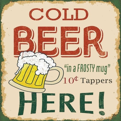 Ceduľa Cold Beer Here!