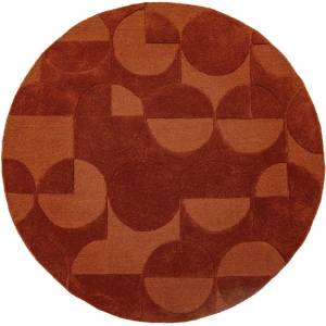 Flair Rugs Теракотен ръчно изработен вълнен кръгъл килим ø 160 cm Gigi - Flair Rugs (503119382676)