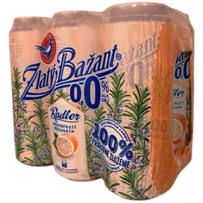 Zlatý Bažant Radler grapefruit rozmarín 0,0% 6 x 500 ml (plech)