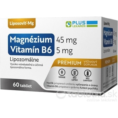 Plus Lekáreň Lipozomálne magnézium + vitamín B6 60 tabliet