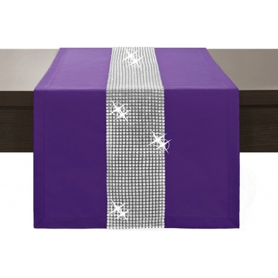Mondo Běhoun Glamour se zirkony fialový Fialová 40x130 cm