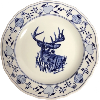 Cibulák Tanier plytký 24cm JELEŇ Originálny Český Porcelán Dubí