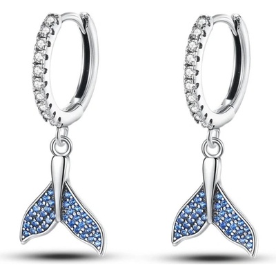 Grace Silver Jewellery stříbrné náušnice Ploutev s modrými zirkony E-PAE071/228 stříbrná