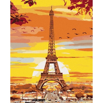 zuty Malování Podle Čísel Eiffelova Věž V Podzimních Barvách 80 x 100 Cm Plátno 8596530081340