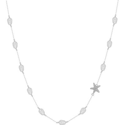 Majya Stříbrný řetízek s perlami 11138