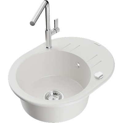 Mexen Kevin гранитна кухненска мивка с 1 гнездо с отцеждател и кухненски (6517-20-670401-00)