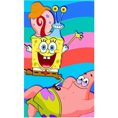 Carbotex Bavlnený uterák 30 x 50 cm Sponge Bob s Patrickom a Garym