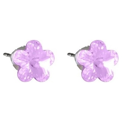 JSB se Swarovski Elements tvar květinka pecky světle fialové 713856 violet
