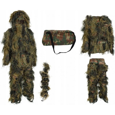 Mil-Tec Ghillie s nehořlavou úpravou zbarvení Woodland