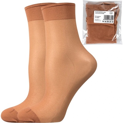 Lady B Nylon 20 DEN Silonové ponožky 2 páry opal