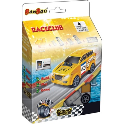BanBao Конструктор Бан Бао - Мини количка пул бек - жълта - 26 части (b8629-3)