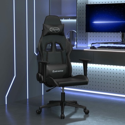vidaXL Masážní herní židle černá umělá kůže 345453