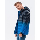 Ombre Clothing pánská zimní prošívaná bunda Avalanche C319 tmavě modrá