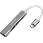 Techsuit - Докинг станция PolarisBridge 4 в 1 (H18) - USB-C към 1x USB 3.0, 2x USB 2.0, 1x Type-C - Сив/Бял