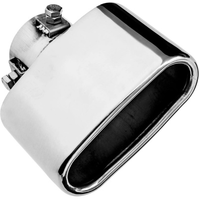 ASSO koncovka výfuku nehrdzavejúca oceľ oválna, vonkajší priemer 110 × 46 mm, dĺžka 105 mm