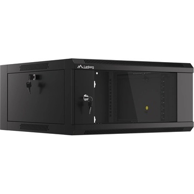 Lanberg rack cabinet 19" wall-mounted 4U 600 fast assembly (flat pack) black (WFFA-5604-10B)