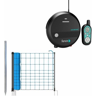 fencee Sada pro elektrický ohradník s modrou sítí 120 cm proti vlkům + DUO RF zdroj s ovladačem 5 J