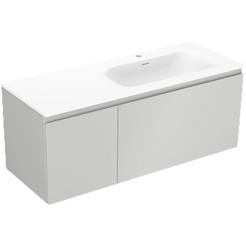 Mexen Orio шкаф за баня 120 см с мивка Vela дясна, 1S, 1D, сив мат/бял мат - 91A13-12047-3-BBFF62-W23P01 (91A13-12047-3-BBFF62-W23P01)