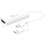 j5create Видео адаптер j5create JUA165C, За андроид, USB-C/USB-B мъжко - HDMI женско, Бял (JUA165C) - ggbox