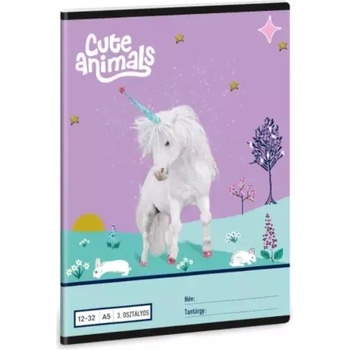 Ars Una Сладки животни: Тетрадка на редове с мотиви на еднорог - 3-ти клас, a5 (53604484)