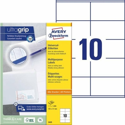 avery zweckform Etikety univerzálne 105x57mm Avery A4 100 hárkov