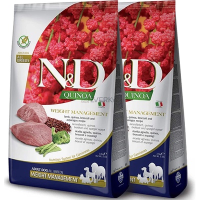N&D Quinoa Weight Management Medium & Maxi Lamb 2 x 7 kg