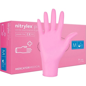 Mercator Medical Nitrylex Pink Nitrilové rukavice ružové 100 ks