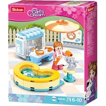 Sluban Конструктор Sluban Girl's Dream - Котешки СПА център, 79 части (M38-B0970C)