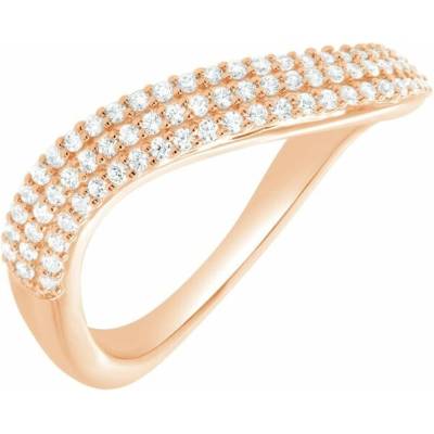 Eppi Half eternity zvlnený strieborný prsteň s lab grown diamantmi Hjalmar R49252