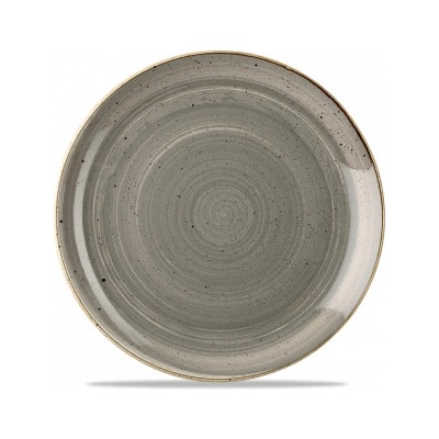 CHURCHILL Stonecast Peppercorn grey mělký talíř ručně zdobený 28,8 cm