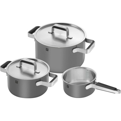 ZWILLING Pure Комплект тенджери с касерола и 2 капака, сив, 5 ел (1028809)