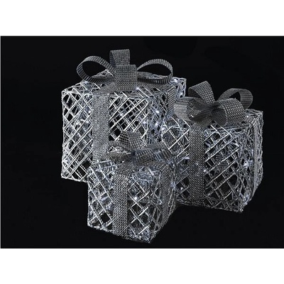 LAALU Vánoční dekorace LED dárky stříbrné 3 ks – Hledejceny.cz