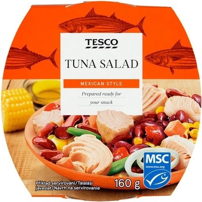 Tesco Tuniakový šalát s červenou fazuľou, kukuricou, červenou paprikou a mrkvou 160 g
