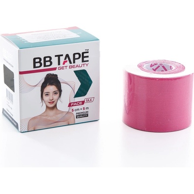 BB Tape ICE tejp na obličej z hedvábí růžová 5 m x 5 cm