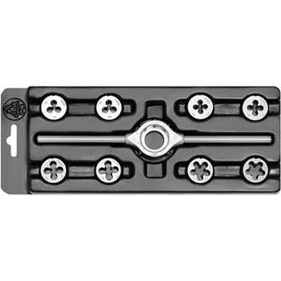 Bučovice Tools 330129 - Sada závitových kruhových čelistí ZKČ metrických MINI-1, rozsah M3 - M12, Nástrojová ocel (NO)