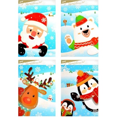 UNIPAP okenní fólie vánoce glitr VA025 20x30cm 8886078 173056